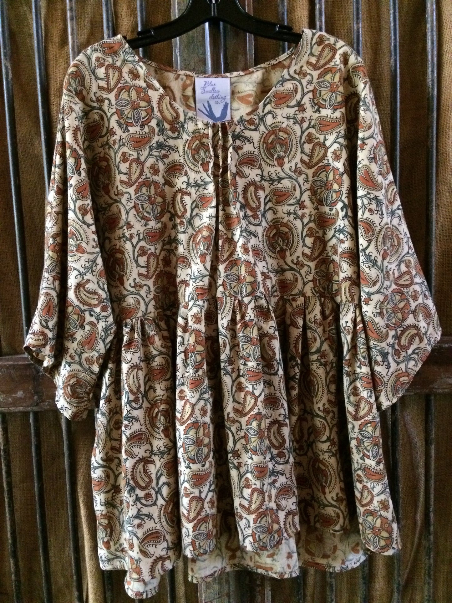 Agate and Indigo Cotton Smock