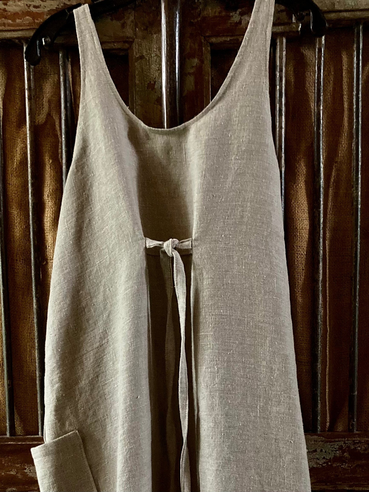 Flax Linen Banded Slip