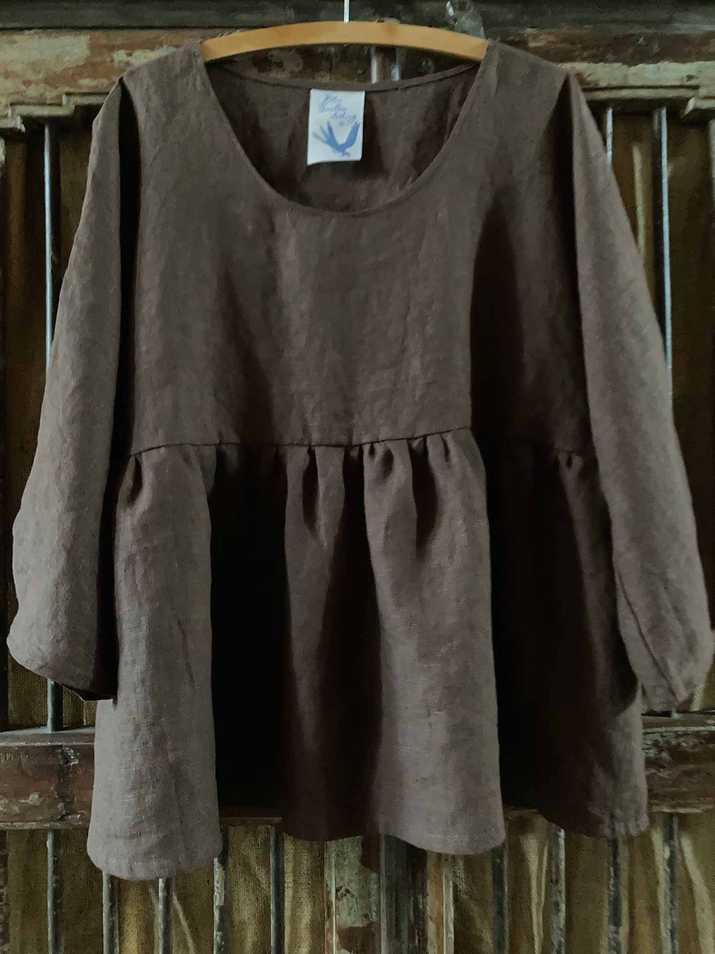 Chocolate Linen Smock