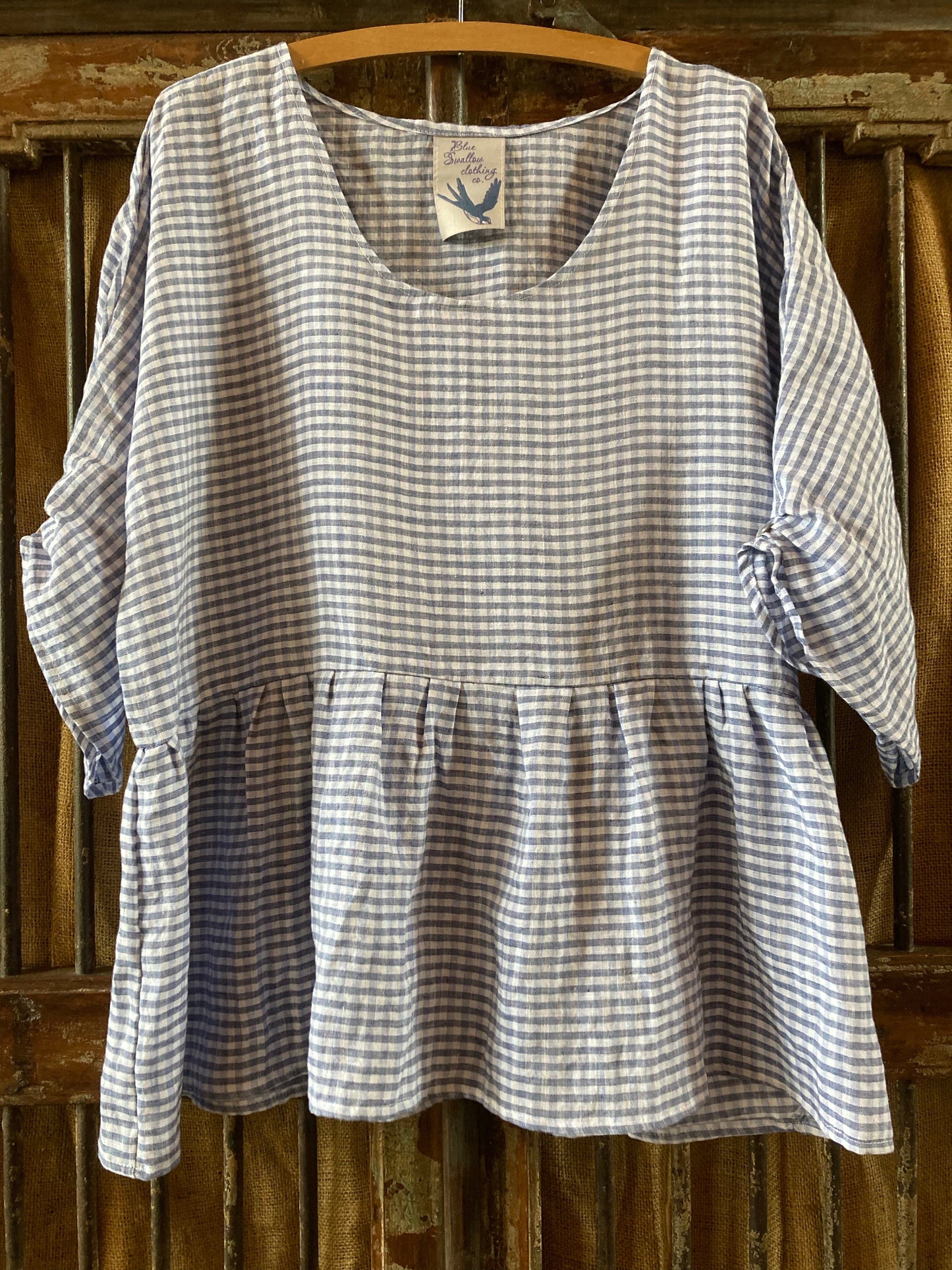 Indigo Gingham Smock