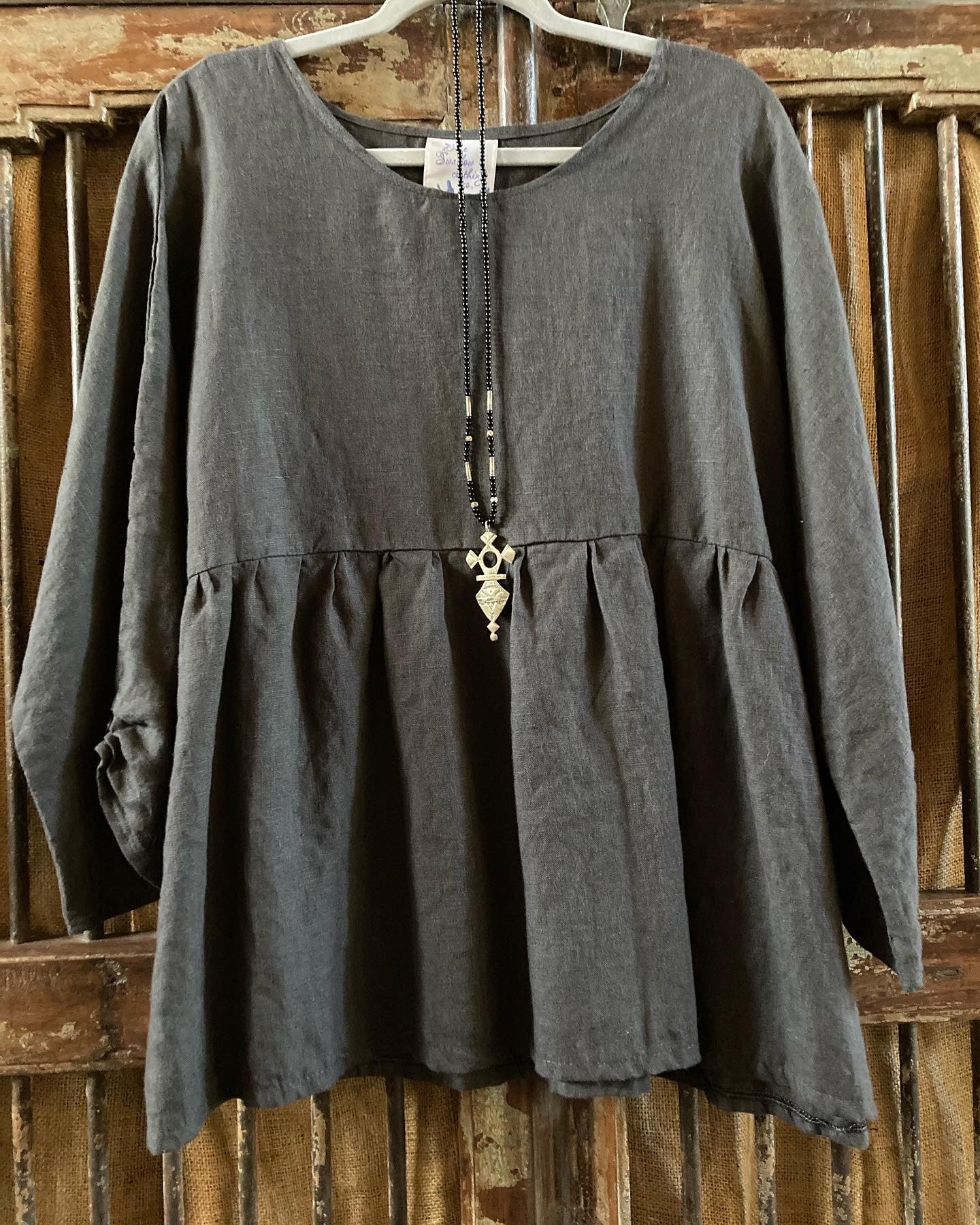 Granite Linen Smock Tunic