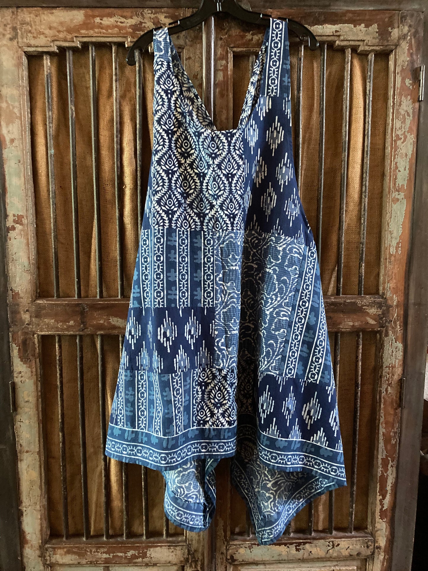 Indigo Block-print Artist Apron